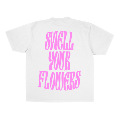 SMELL YOUR FLOWERS T-SHIRT(WHITE)