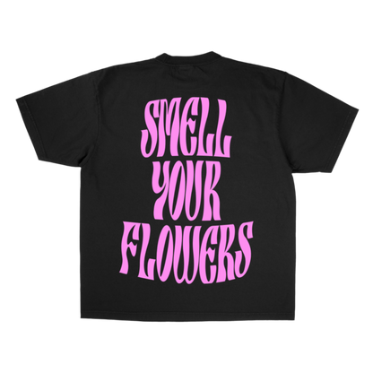 SMELL YOUR FLOWERS T-SHIRT(BLACK)