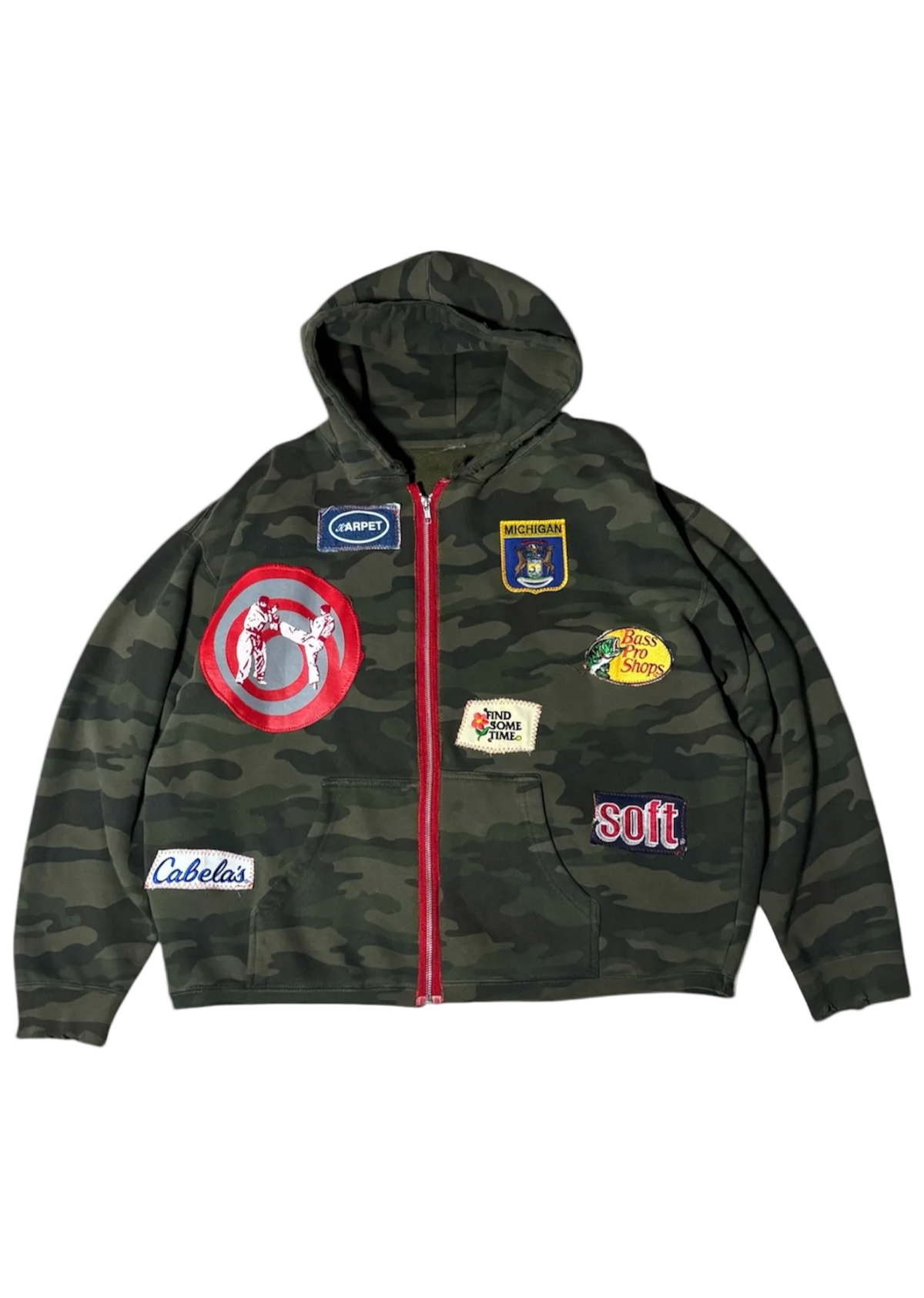 CAMO ZIP-UP "PATCHY" HOODIE